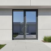 Входные  зеркальные двери 